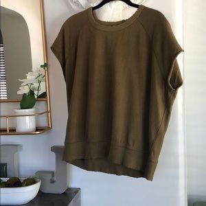 Free People Sweatshirt Short Sleeve Distressed